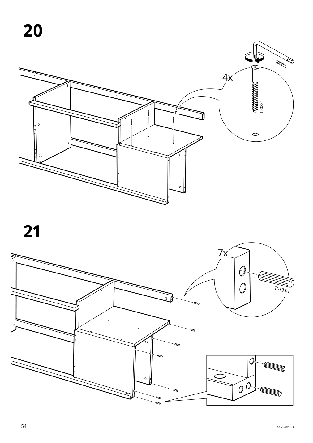 Assembly instructions for IKEA Slaekt bed frame with storage white | Page 54 - IKEA SLÄKT bed frame w/storage+slatted bedbase 292.919.56