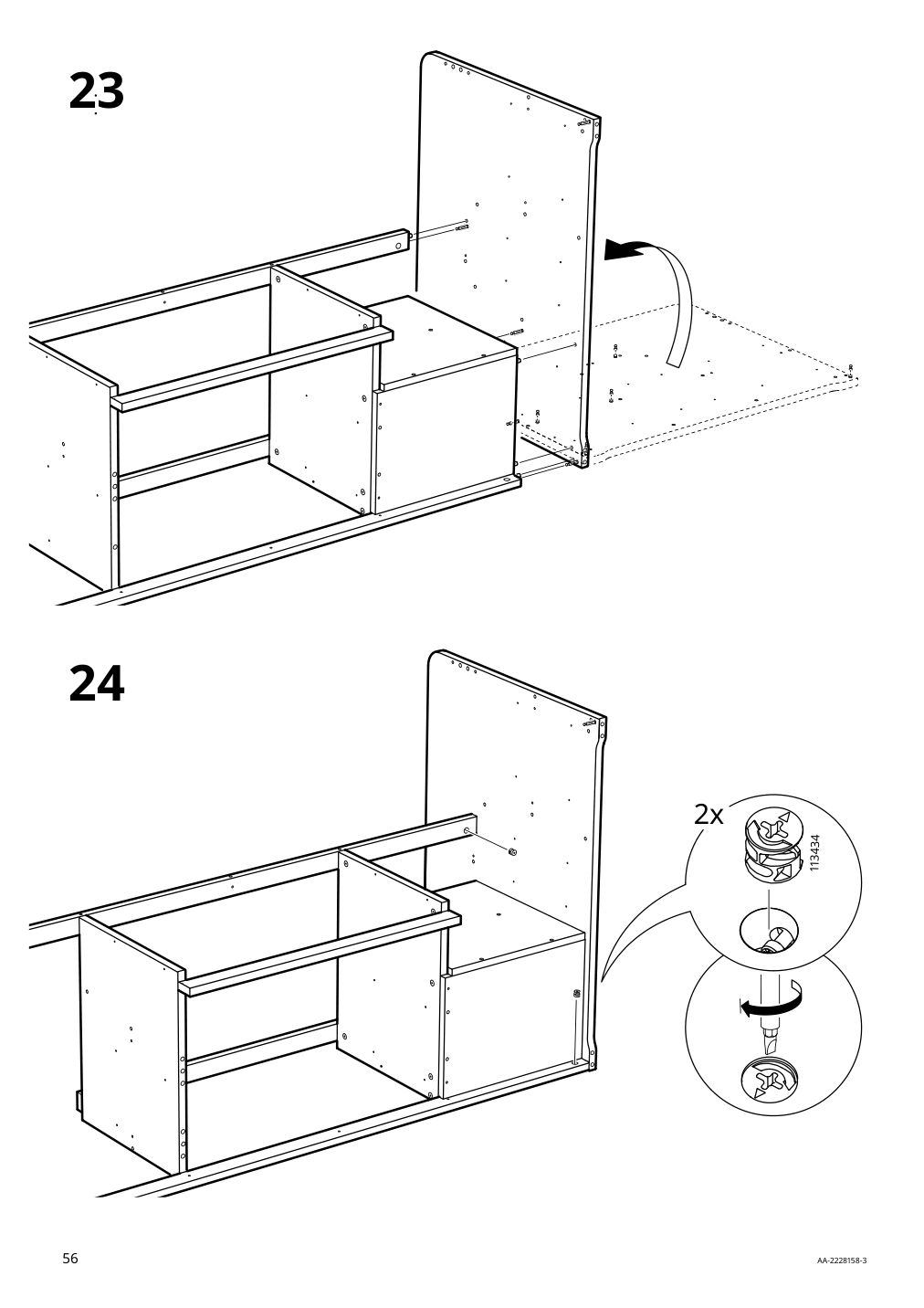 Assembly instructions for IKEA Slaekt bed frame with storage white | Page 56 - IKEA SLÄKT bed frame w/storage+slatted bedbase 292.919.56