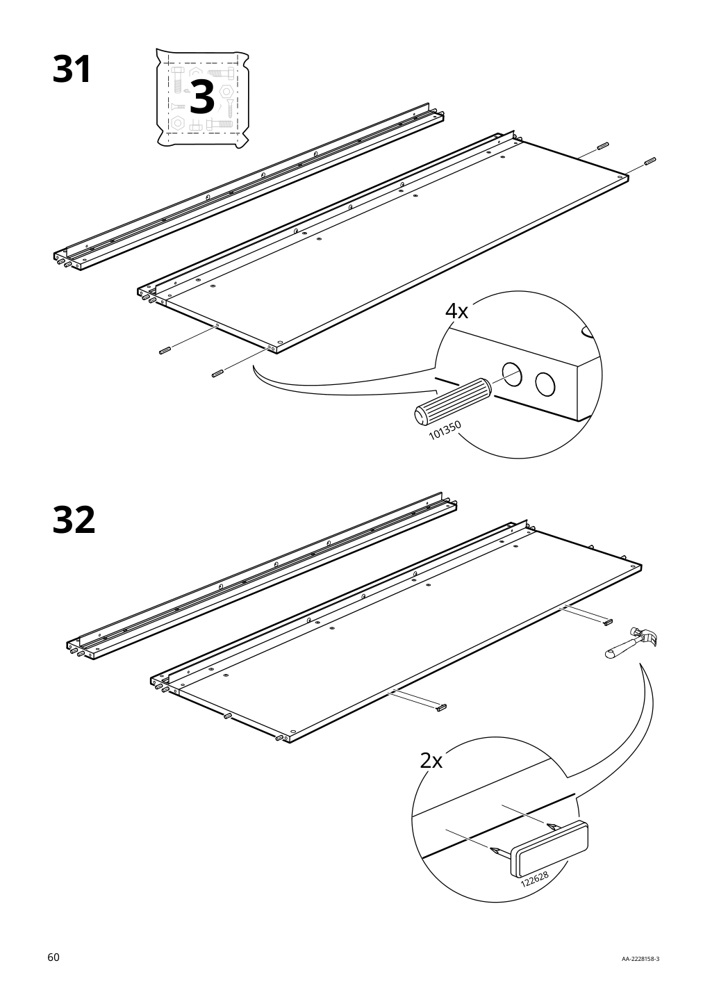 Assembly instructions for IKEA Slaekt bed frame with storage white | Page 60 - IKEA SLÄKT bed frame w/storage+slatted bedbase 292.919.56