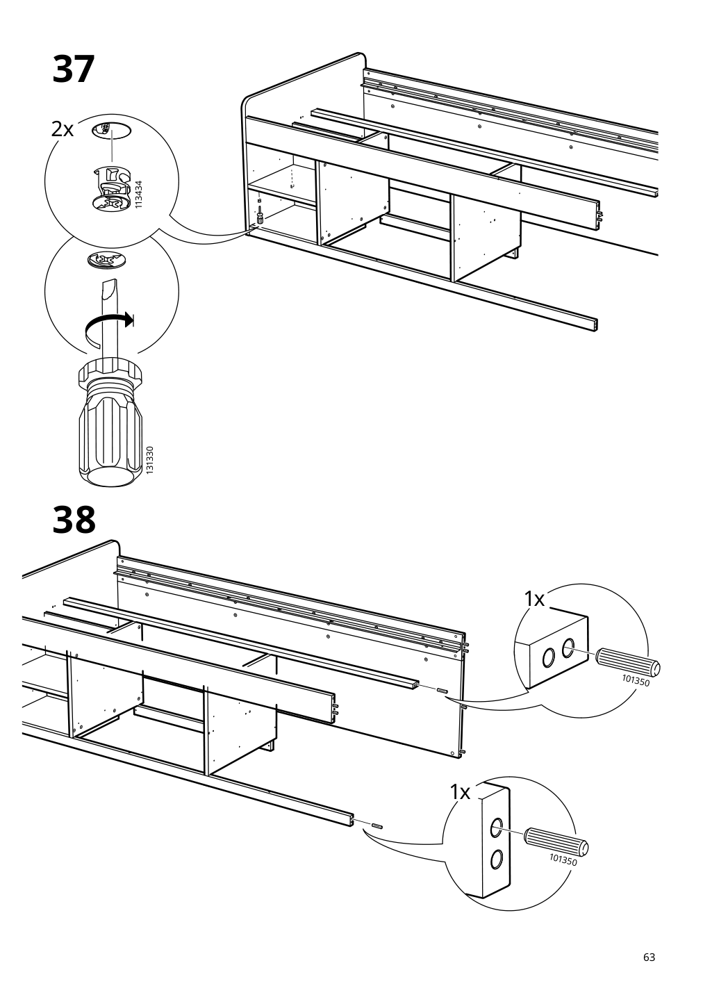 Assembly instructions for IKEA Slaekt bed frame with storage white | Page 63 - IKEA SLÄKT bed frame w/storage+slatted bedbase 292.919.56