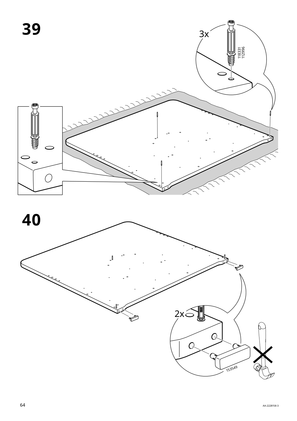 Assembly instructions for IKEA Slaekt bed frame with storage white | Page 64 - IKEA SLÄKT bed frame w/storage+slatted bedbase 292.919.56