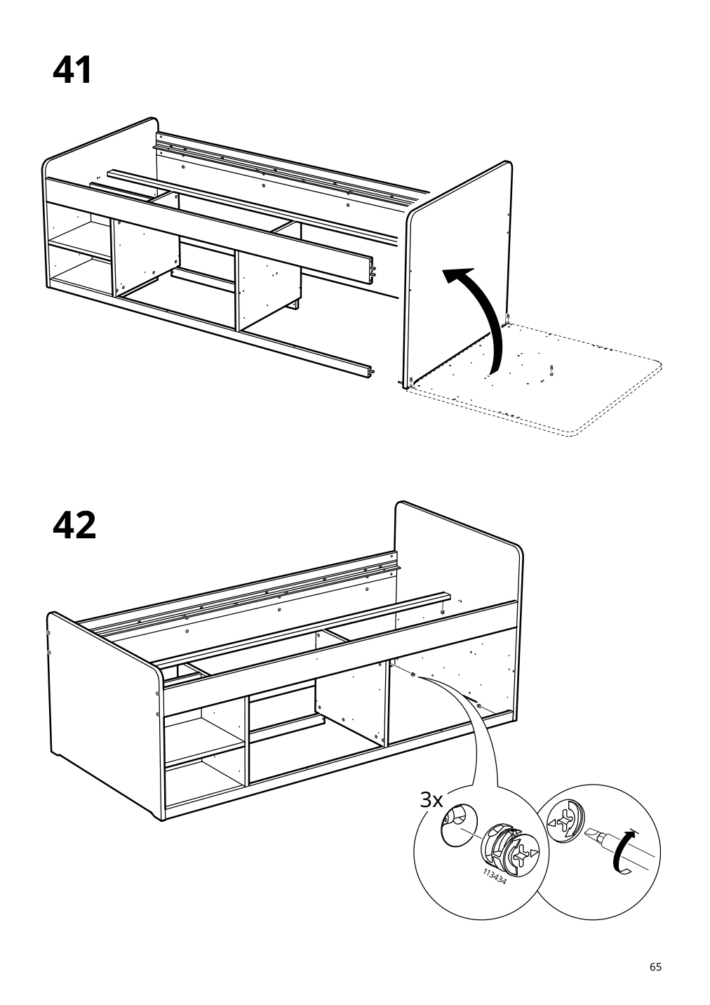 Assembly instructions for IKEA Slaekt bed frame with storage white | Page 65 - IKEA SLÄKT bed frame w/storage+slatted bedbase 292.919.56