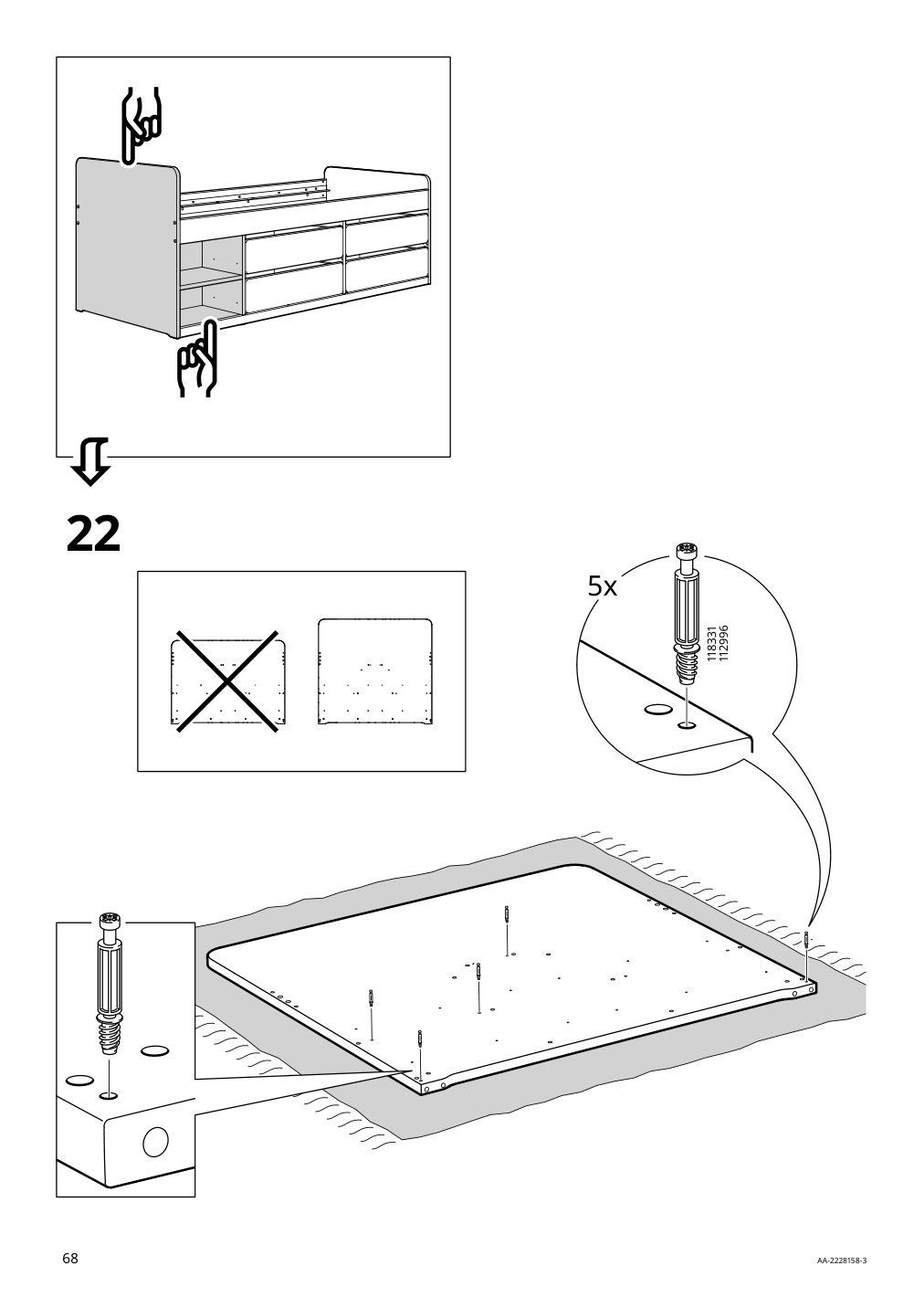 Assembly instructions for IKEA Slaekt bed frame with storage white | Page 68 - IKEA SLÄKT bed frame w/storage+slatted bedbase 292.919.56