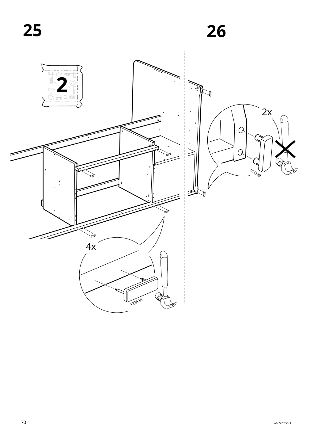 Assembly instructions for IKEA Slaekt bed frame with storage white | Page 70 - IKEA SLÄKT bed frame w/storage+slatted bedbase 292.919.56