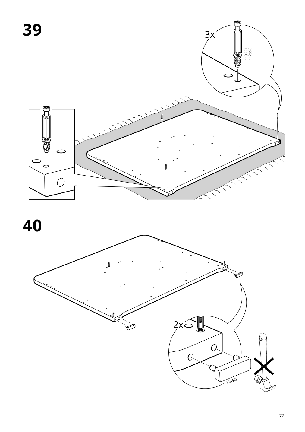 Assembly instructions for IKEA Slaekt bed frame with storage white | Page 77 - IKEA SLÄKT bed frame w/storage+slatted bedbase 292.919.56