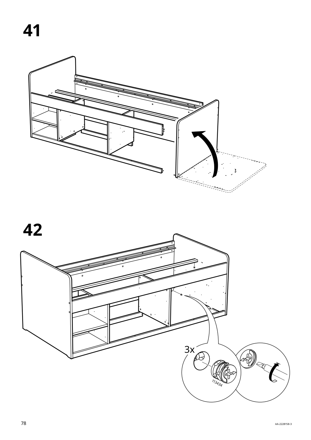 Assembly instructions for IKEA Slaekt bed frame with storage white | Page 78 - IKEA SLÄKT bed frame w/storage+slatted bedbase 292.919.56