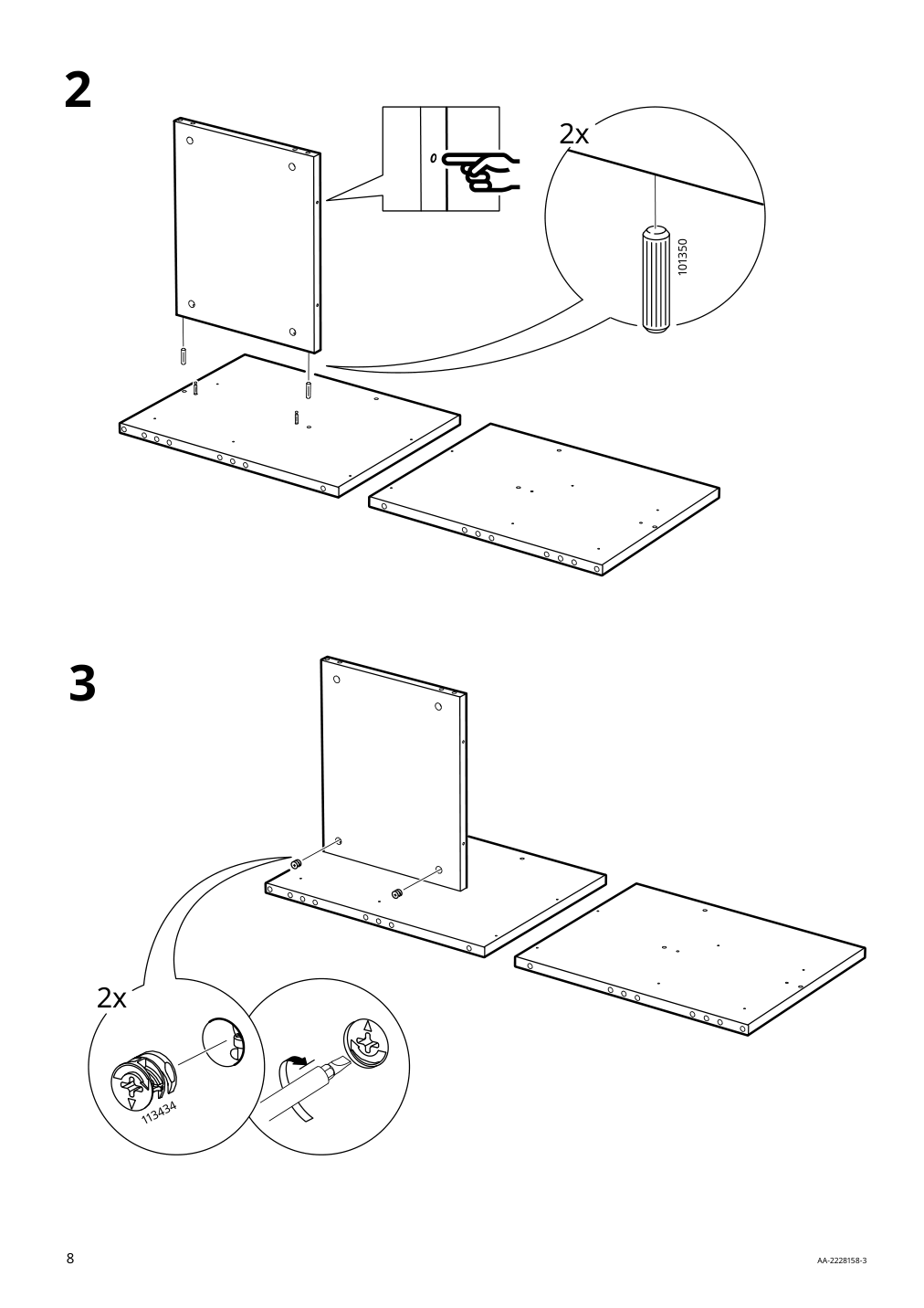 Assembly instructions for IKEA Slaekt bed frame with storage white | Page 8 - IKEA SLÄKT bed frame w/storage+slatted bedbase 292.919.56