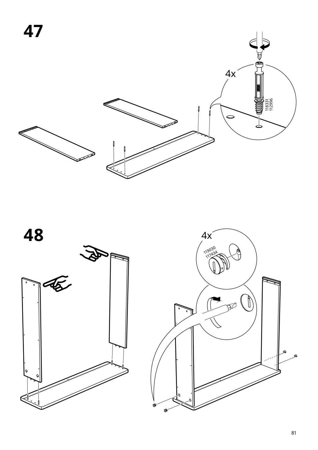 Assembly instructions for IKEA Slaekt bed frame with storage white | Page 81 - IKEA SLÄKT bed frame w/storage+slatted bedbase 292.919.56