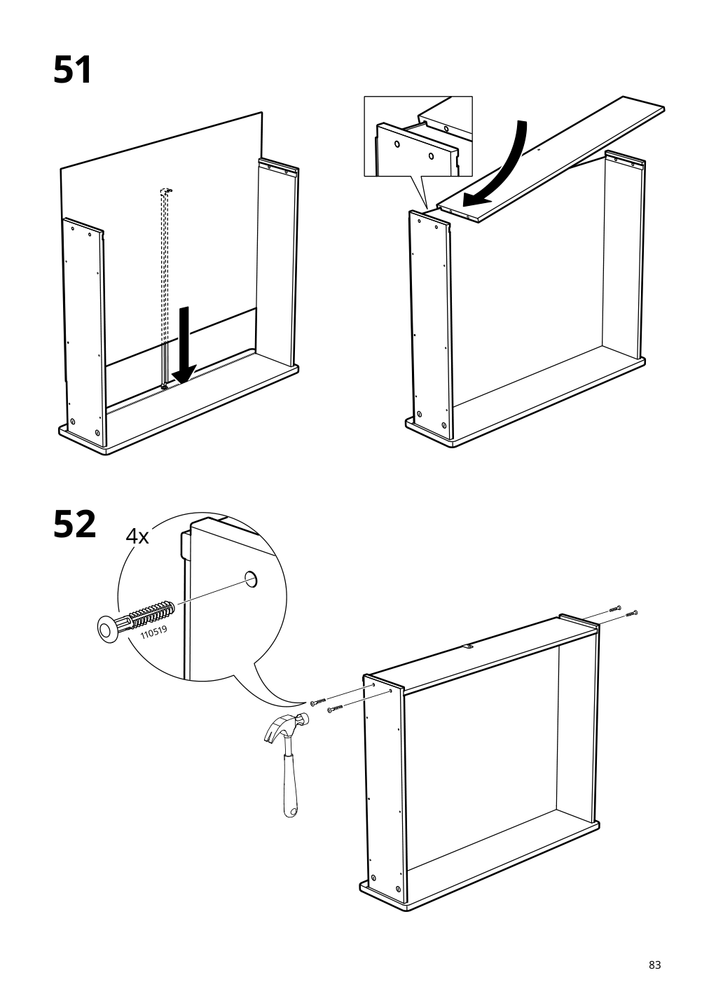 Assembly instructions for IKEA Slaekt bed frame with storage white | Page 83 - IKEA SLÄKT bed frame w/storage+slatted bedbase 292.919.56