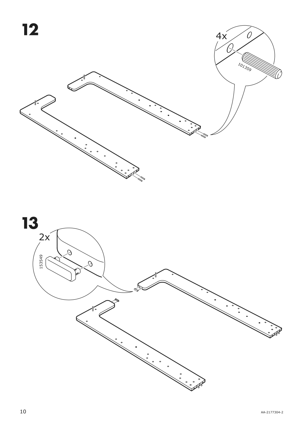 Assembly instructions for IKEA Slaekt extendable bed frame white | Page 10 - IKEA SLÄKT ext bed frame with slatted bed base 693.266.09