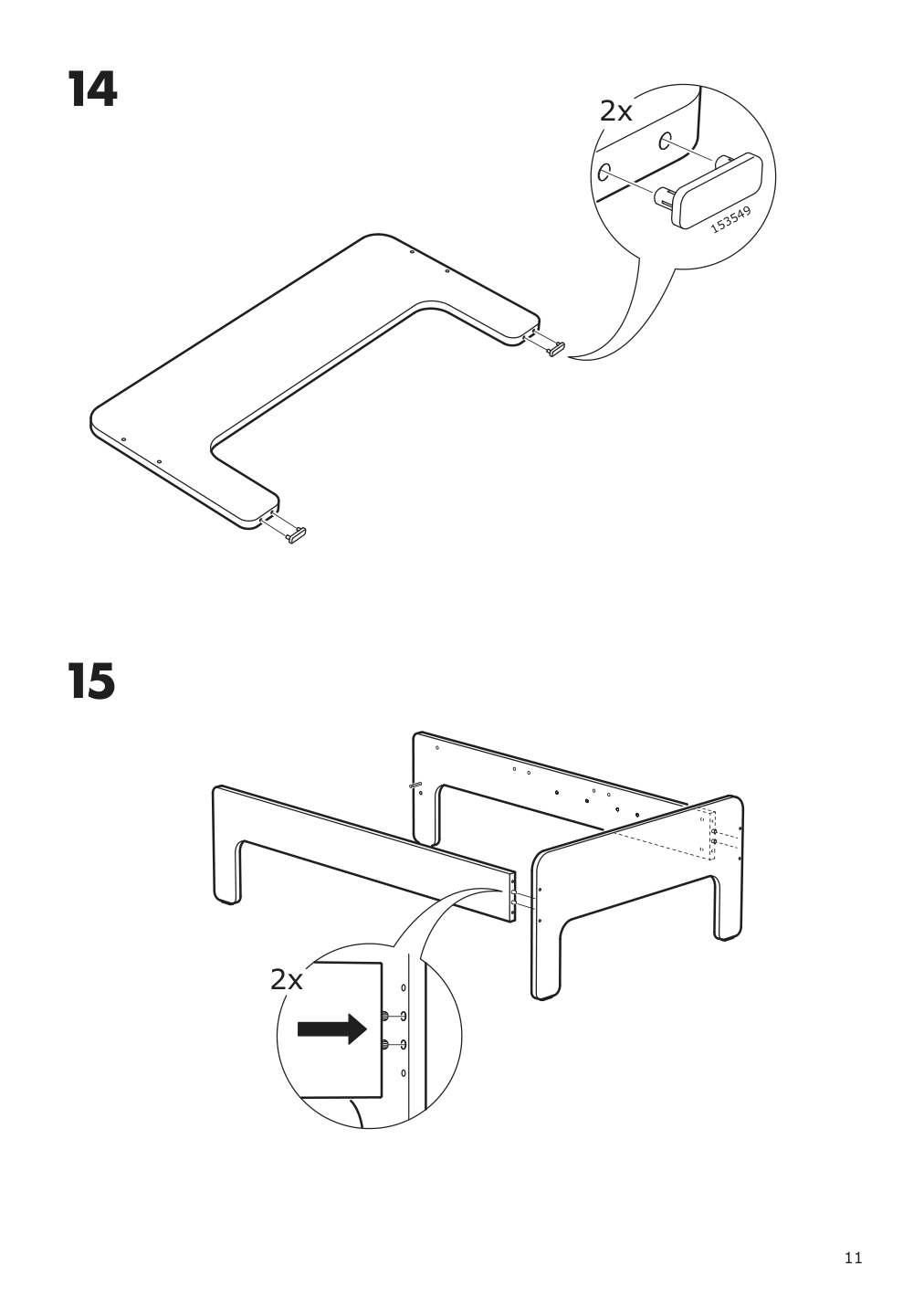 Assembly instructions for IKEA Slaekt extendable bed frame white | Page 11 - IKEA SLÄKT ext bed frame with slatted bed base 693.266.09