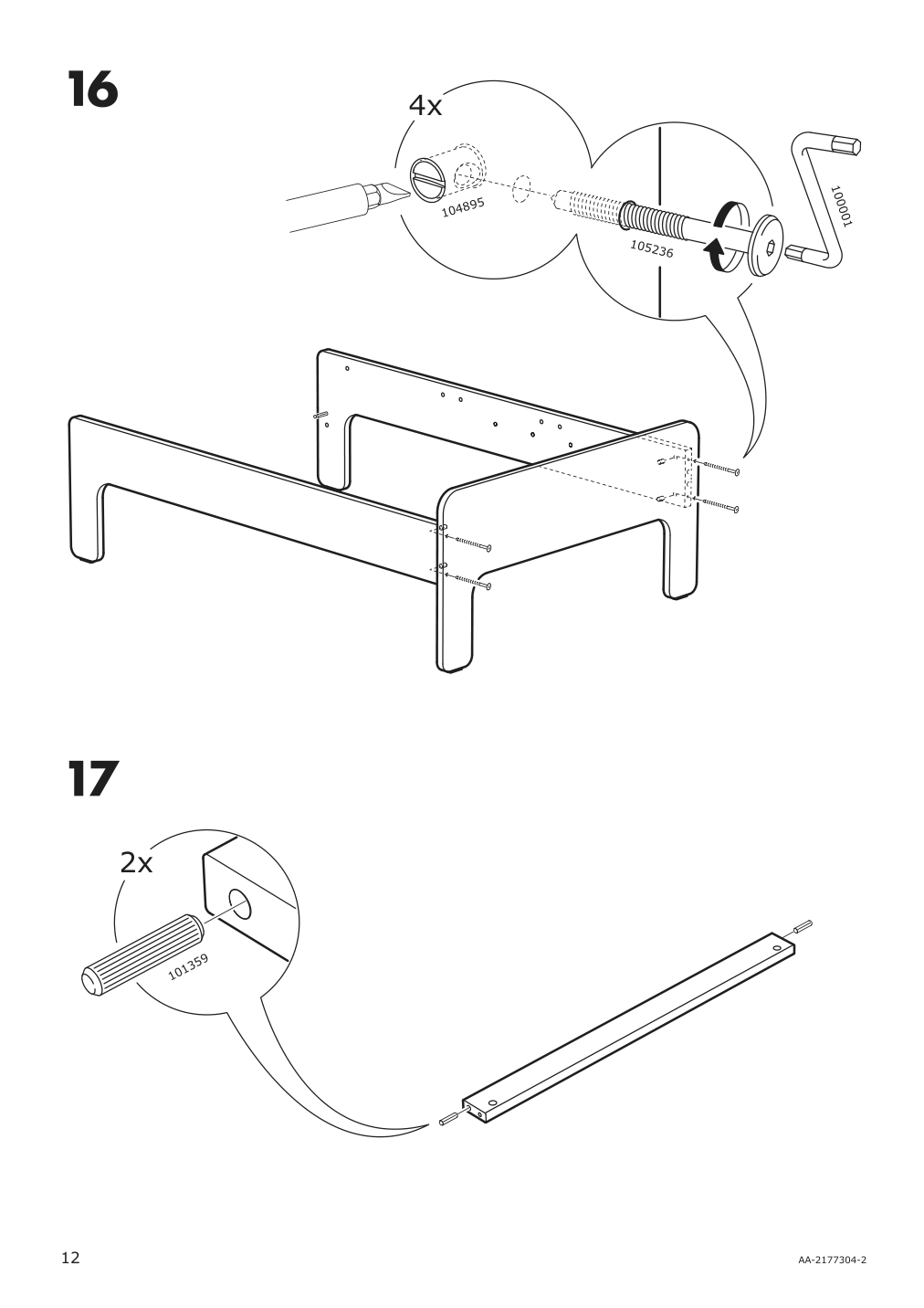 Assembly instructions for IKEA Slaekt extendable bed frame white | Page 12 - IKEA SLÄKT ext bed frame with slatted bed base 693.266.09