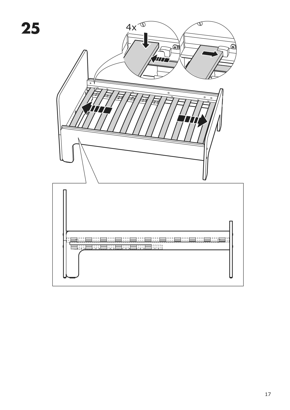 Assembly instructions for IKEA Slaekt extendable bed frame white | Page 17 - IKEA SLÄKT ext bed frame with slatted bed base 693.266.09