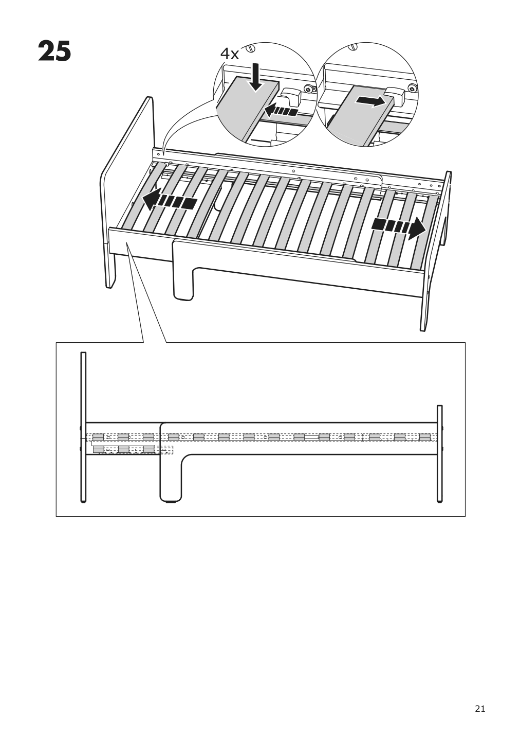 Assembly instructions for IKEA Slaekt extendable bed frame white | Page 21 - IKEA SLÄKT ext bed frame with slatted bed base 693.266.09