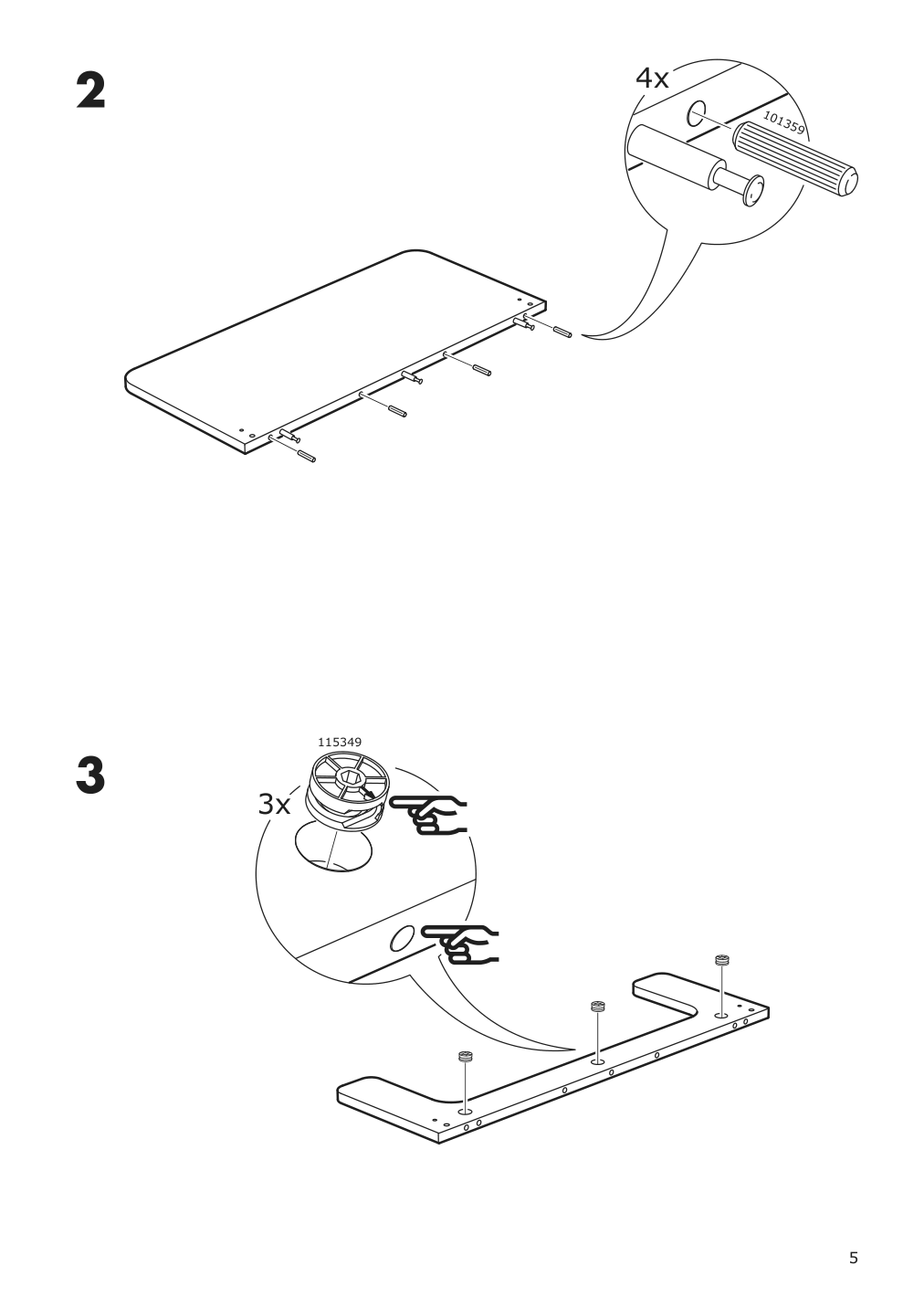 Assembly instructions for IKEA Slaekt extendable bed frame white | Page 5 - IKEA SLÄKT ext bed frame with slatted bed base 693.266.09