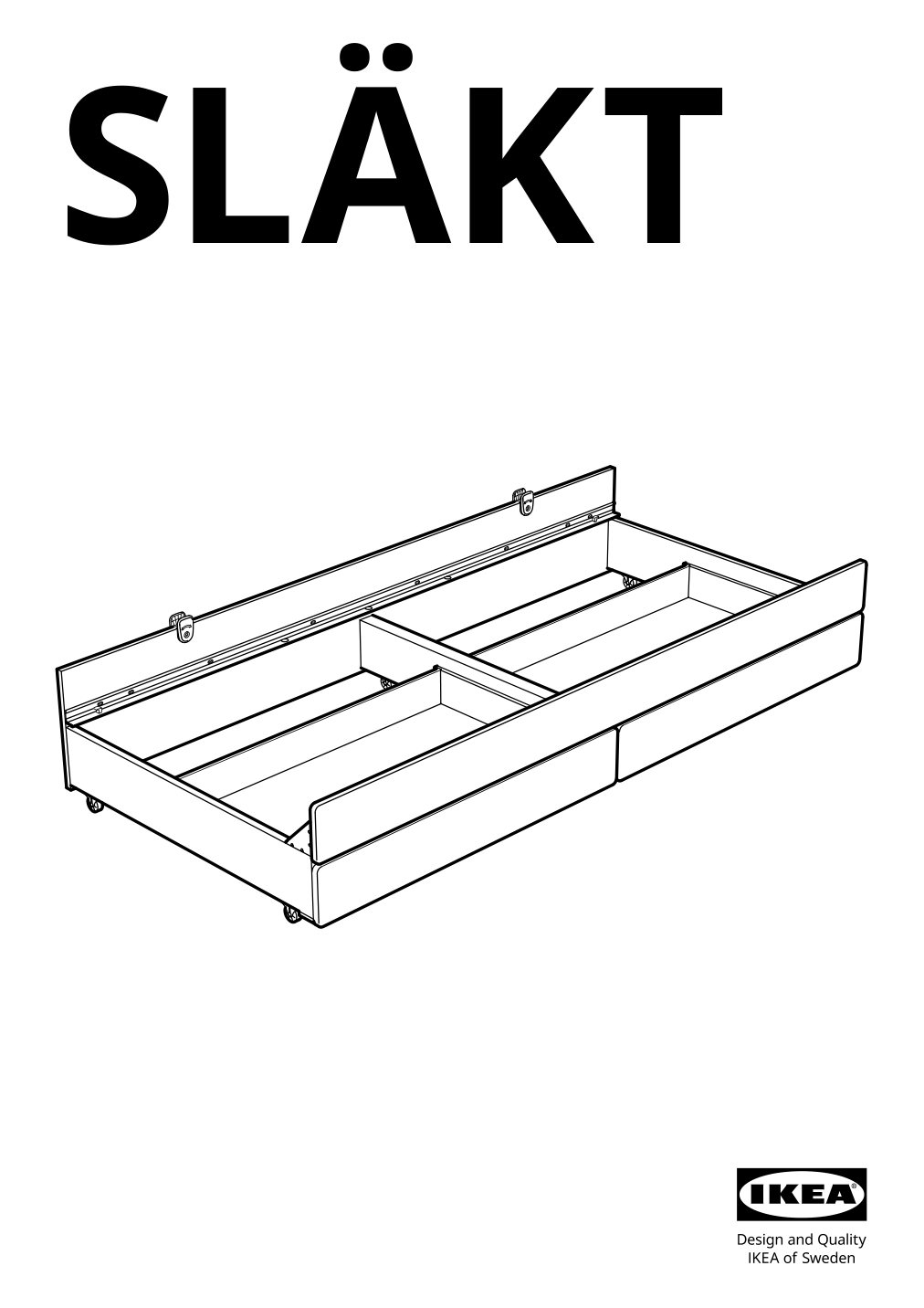 Assembly instructions for IKEA Slaekt pull out bed with storage white | Page 1 - IKEA SLÄKT bed frame w/pull-out bed + storage 892.277.31