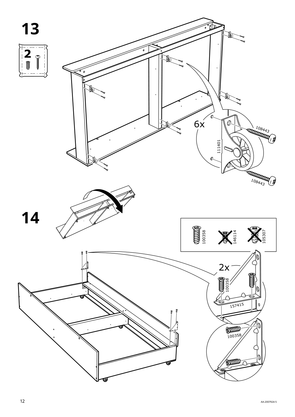 Assembly instructions for IKEA Slaekt pull out bed with storage white | Page 12 - IKEA SLÄKT bed frame w/pull-out bed + storage 892.277.31