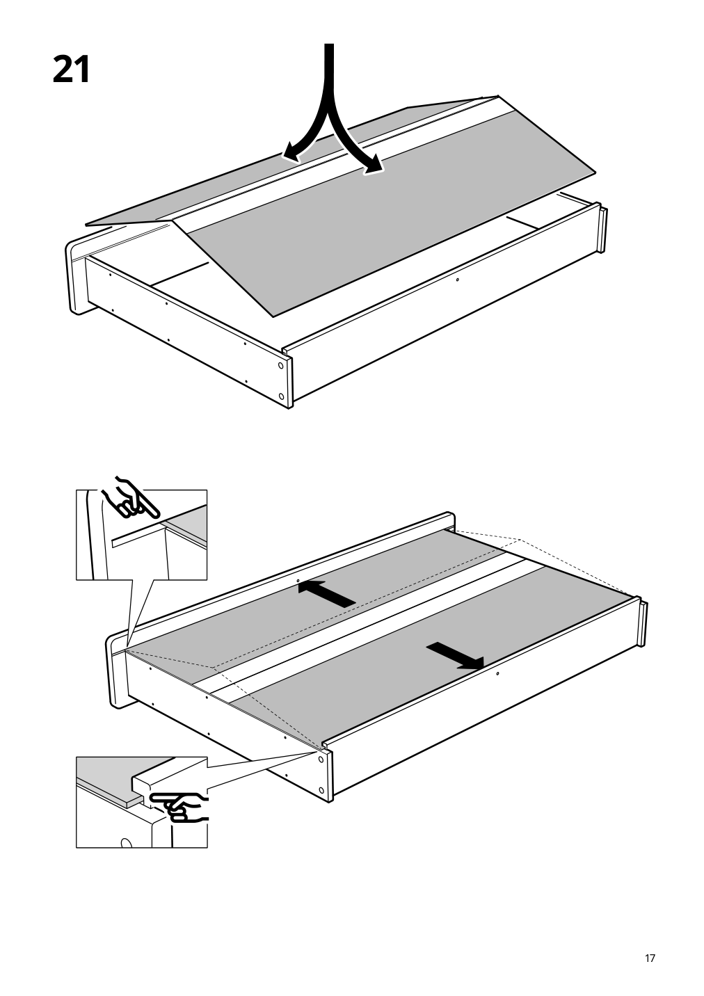 Assembly instructions for IKEA Slaekt pull out bed with storage white | Page 17 - IKEA SLÄKT bed frame w/pull-out bed + storage 892.277.31