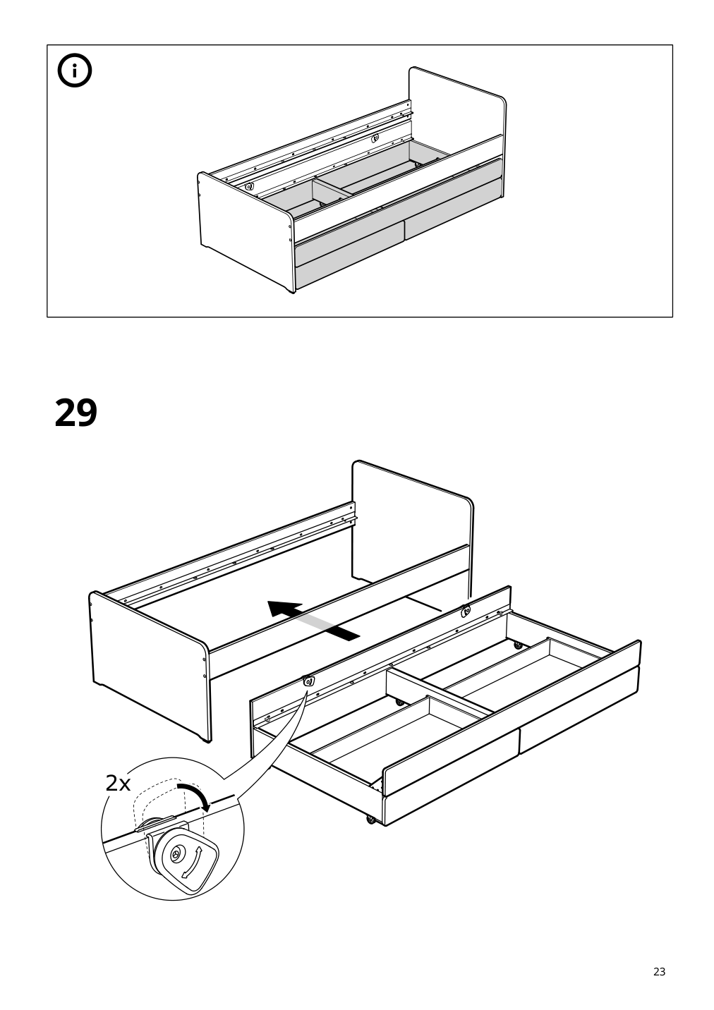 Assembly instructions for IKEA Slaekt pull out bed with storage white | Page 23 - IKEA SLÄKT bed frame w/pull-out bed + storage 892.277.31