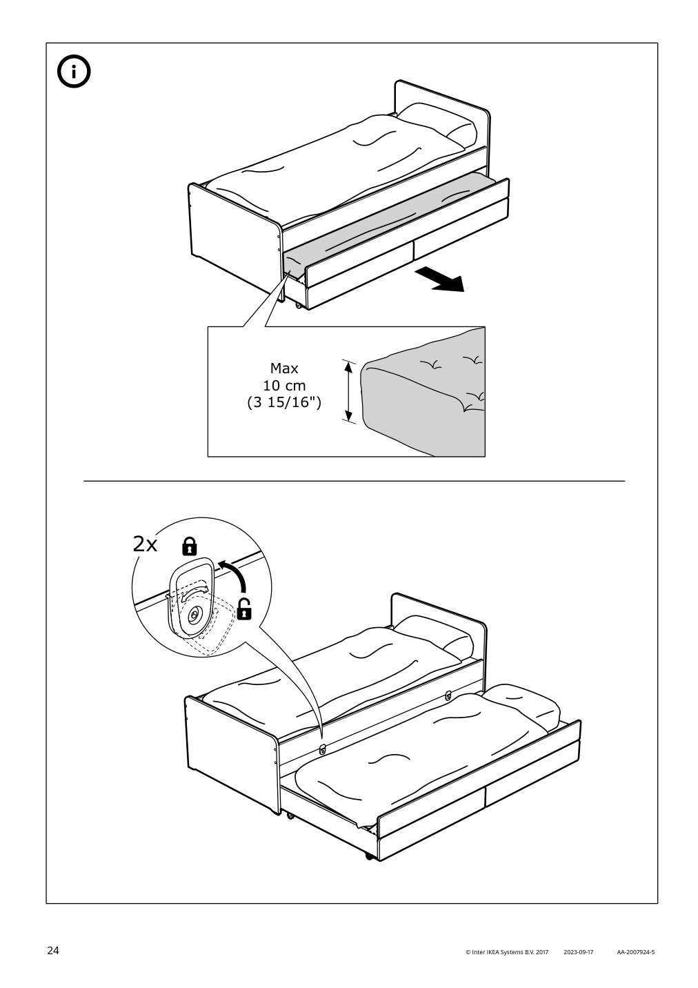 Assembly instructions for IKEA Slaekt pull out bed with storage white | Page 24 - IKEA SLÄKT bed frame w/pull-out bed + storage 892.277.31