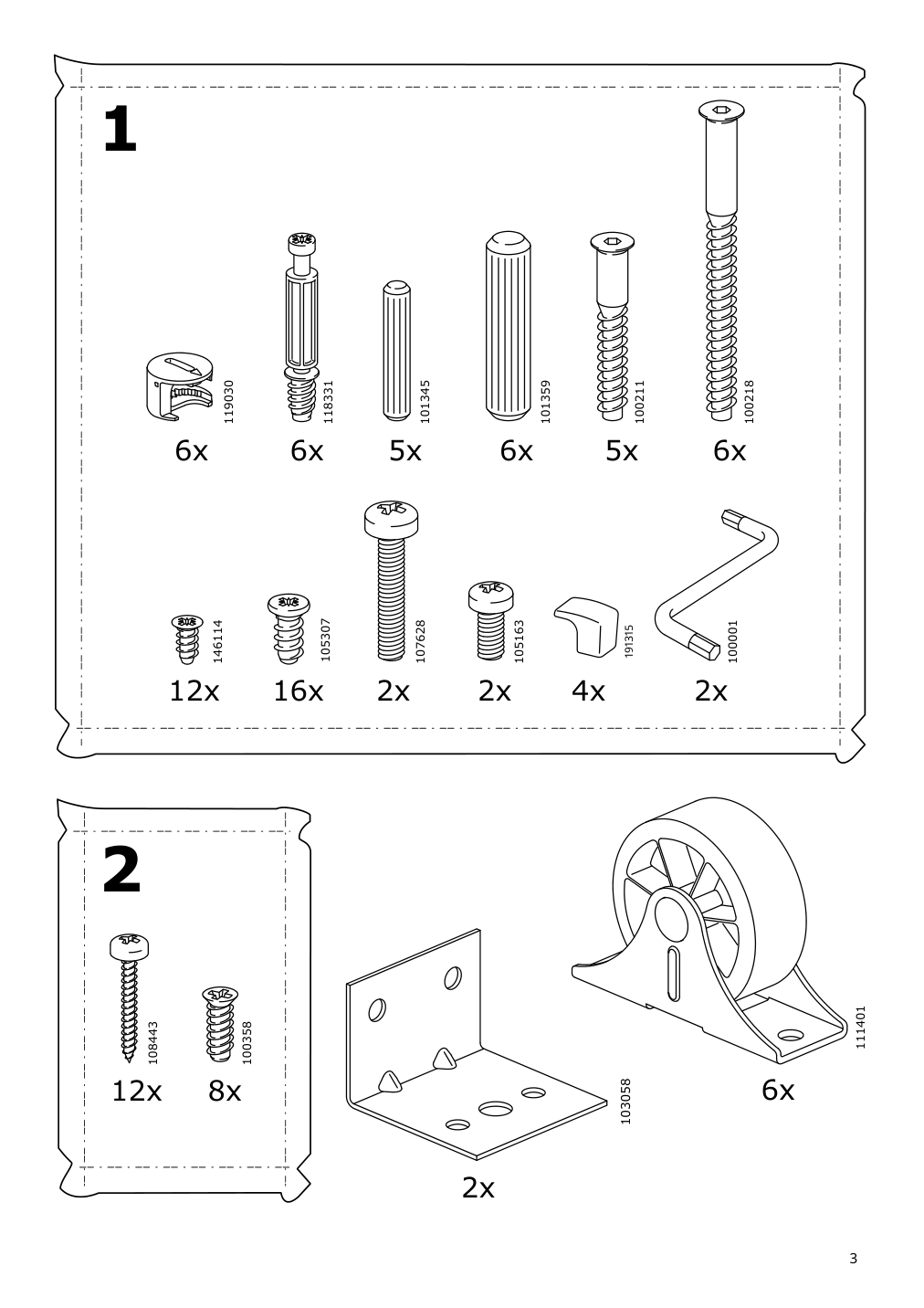 Assembly instructions for IKEA Slaekt pull out bed with storage white | Page 3 - IKEA SLÄKT bed frame w/pull-out bed + storage 892.277.31