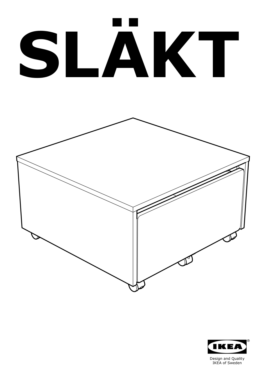 Assembly instructions for IKEA Slaekt storage box with casters white | Page 1 - IKEA SLÄKT storage box with casters 803.629.74