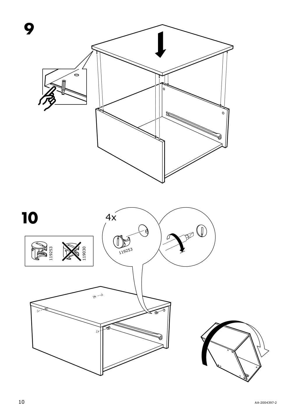 Assembly instructions for IKEA Slaekt storage box with casters white | Page 10 - IKEA SLÄKT storage box with casters 803.629.74