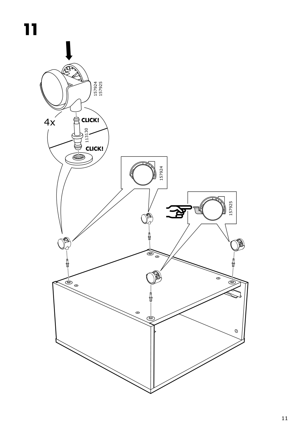 Assembly instructions for IKEA Slaekt storage box with casters white | Page 11 - IKEA SLÄKT storage box with casters 803.629.74