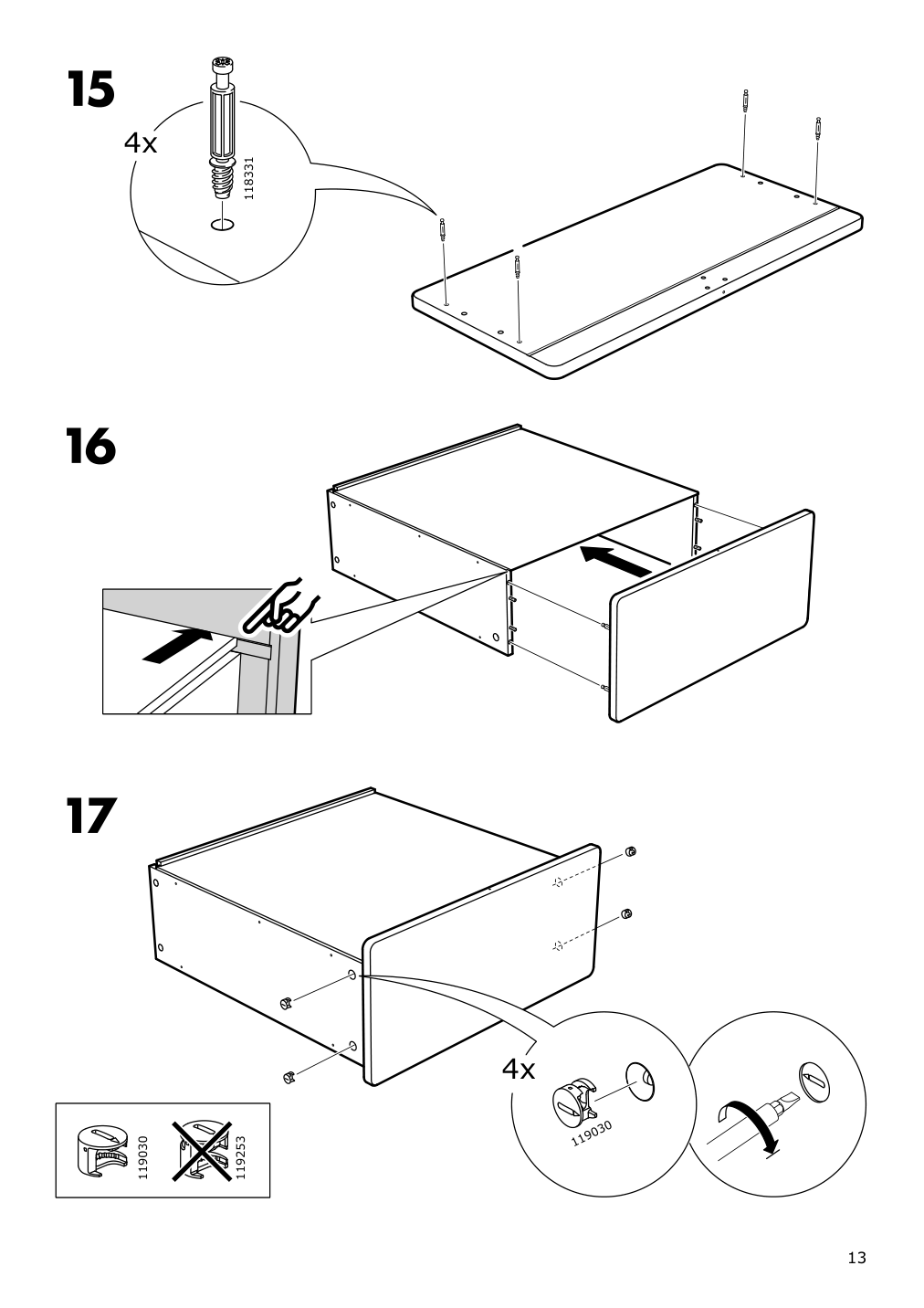 Assembly instructions for IKEA Slaekt storage box with casters white | Page 13 - IKEA SLÄKT storage box with casters 803.629.74