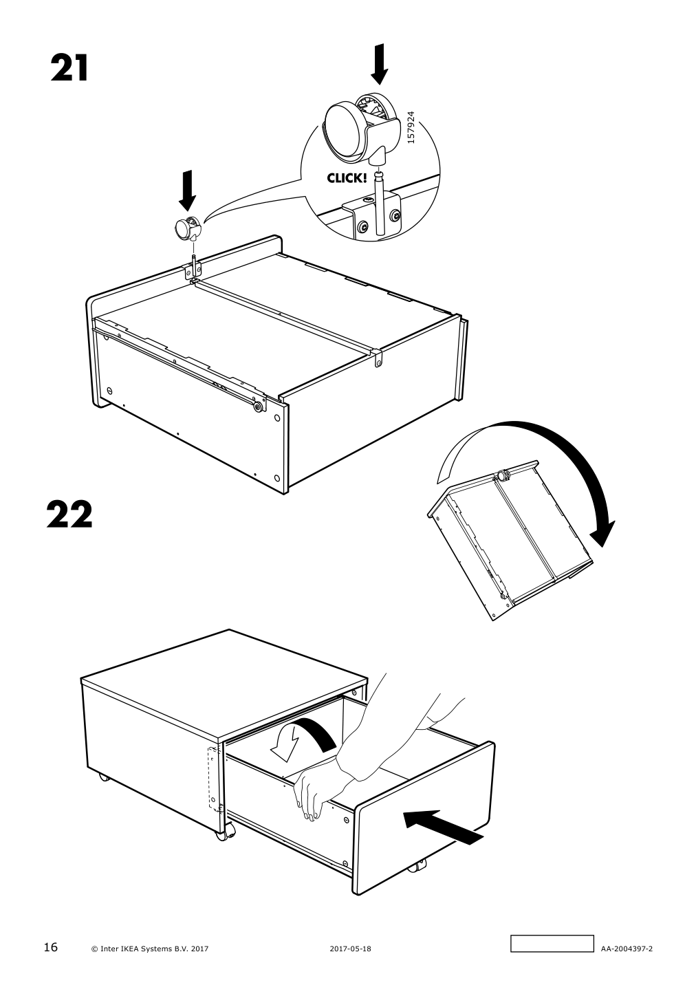 Assembly instructions for IKEA Slaekt storage box with casters white | Page 16 - IKEA SLÄKT storage box with casters 803.629.74