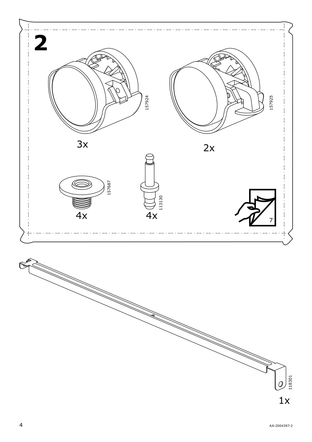 Assembly instructions for IKEA Slaekt storage box with casters white | Page 4 - IKEA SLÄKT storage box with casters 803.629.74