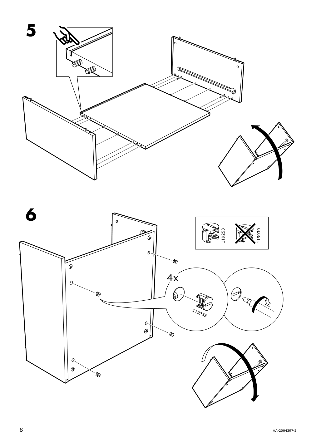 Assembly instructions for IKEA Slaekt storage box with casters white | Page 8 - IKEA SLÄKT storage box with casters 803.629.74