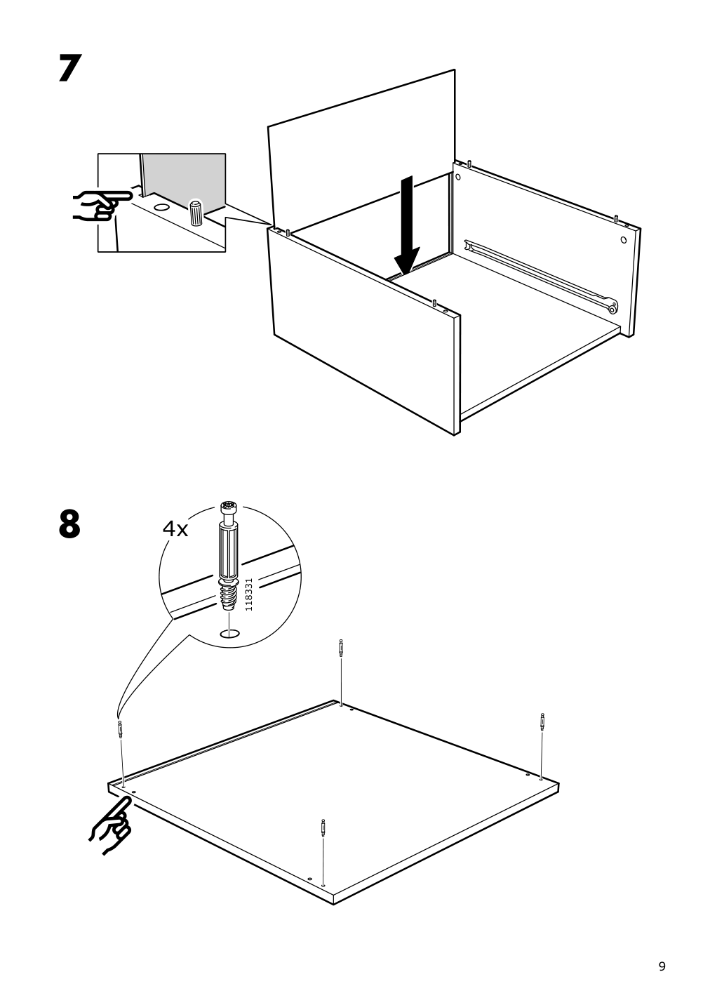 Assembly instructions for IKEA Slaekt storage box with casters white | Page 9 - IKEA SLÄKT storage box with casters 803.629.74