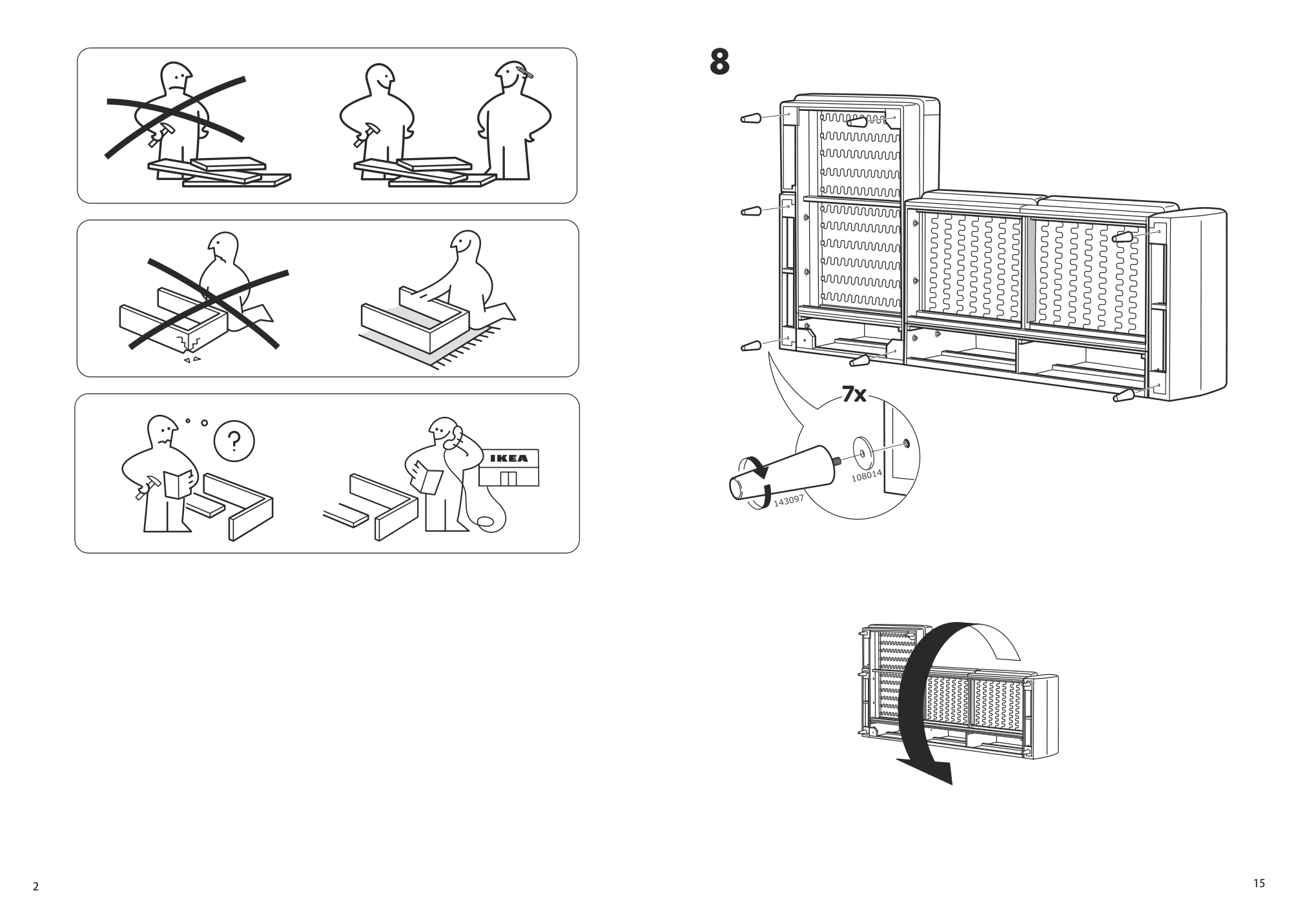 Assembly instructions for IKEA Slatorp sofa with chaise tallmyra white black | Page 2 - IKEA SLATORP sofa 505.122.58