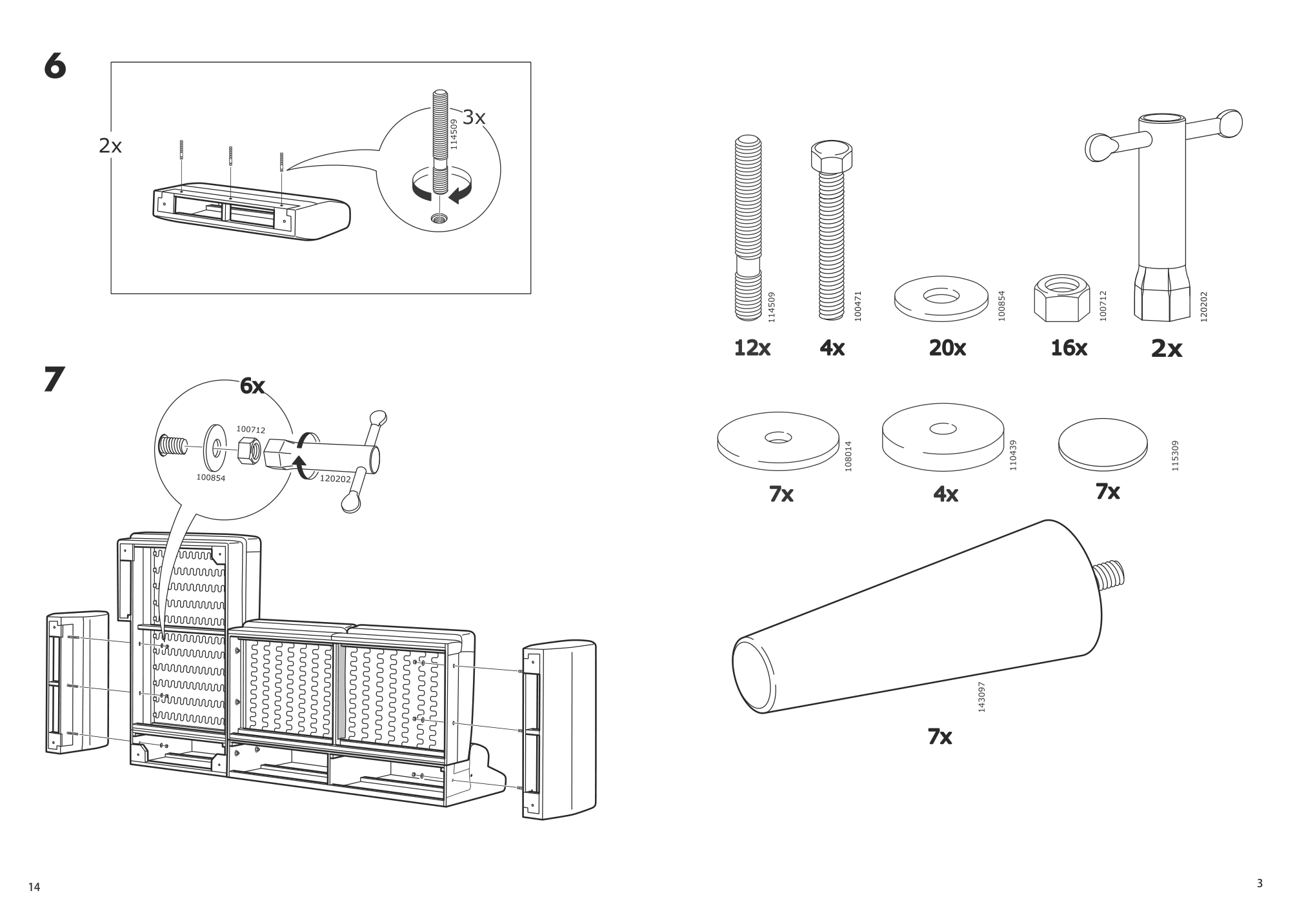 Assembly instructions for IKEA Slatorp sofa with chaise tallmyra white black | Page 3 - IKEA SLATORP sofa 505.122.58