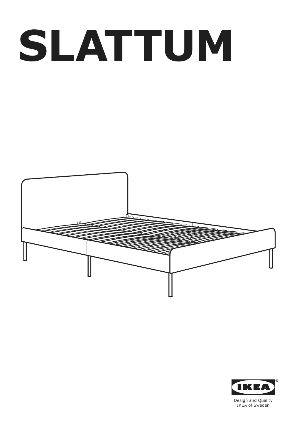 Assembly instructions for IKEA Slattum upholstered bed frame vissle dark gray | Page 1 - IKEA SLATTUM upholstered bed frame 405.712.48