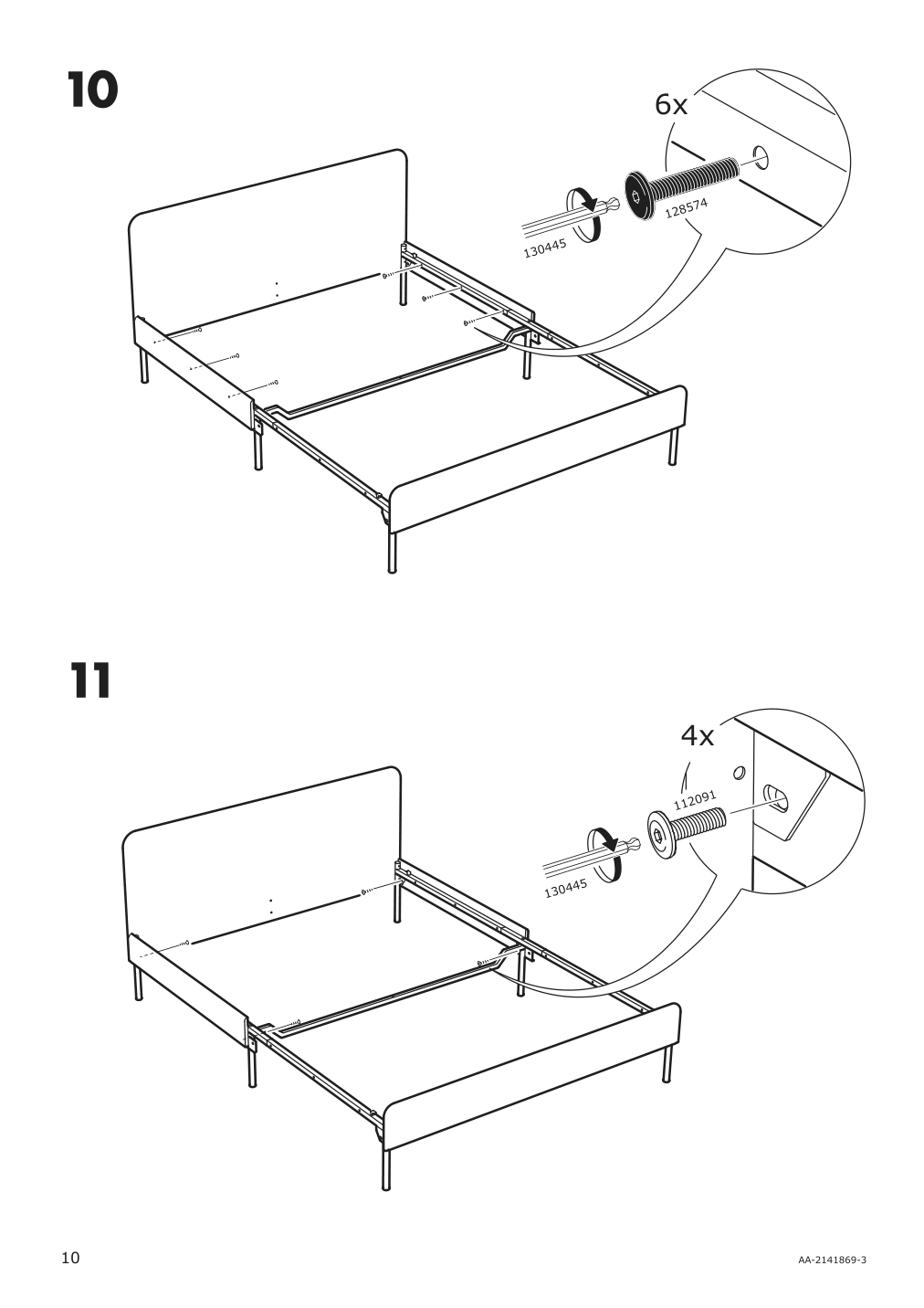 Assembly instructions for IKEA Slattum upholstered bed frame vissle dark gray | Page 10 - IKEA SLATTUM upholstered bed frame 405.712.48