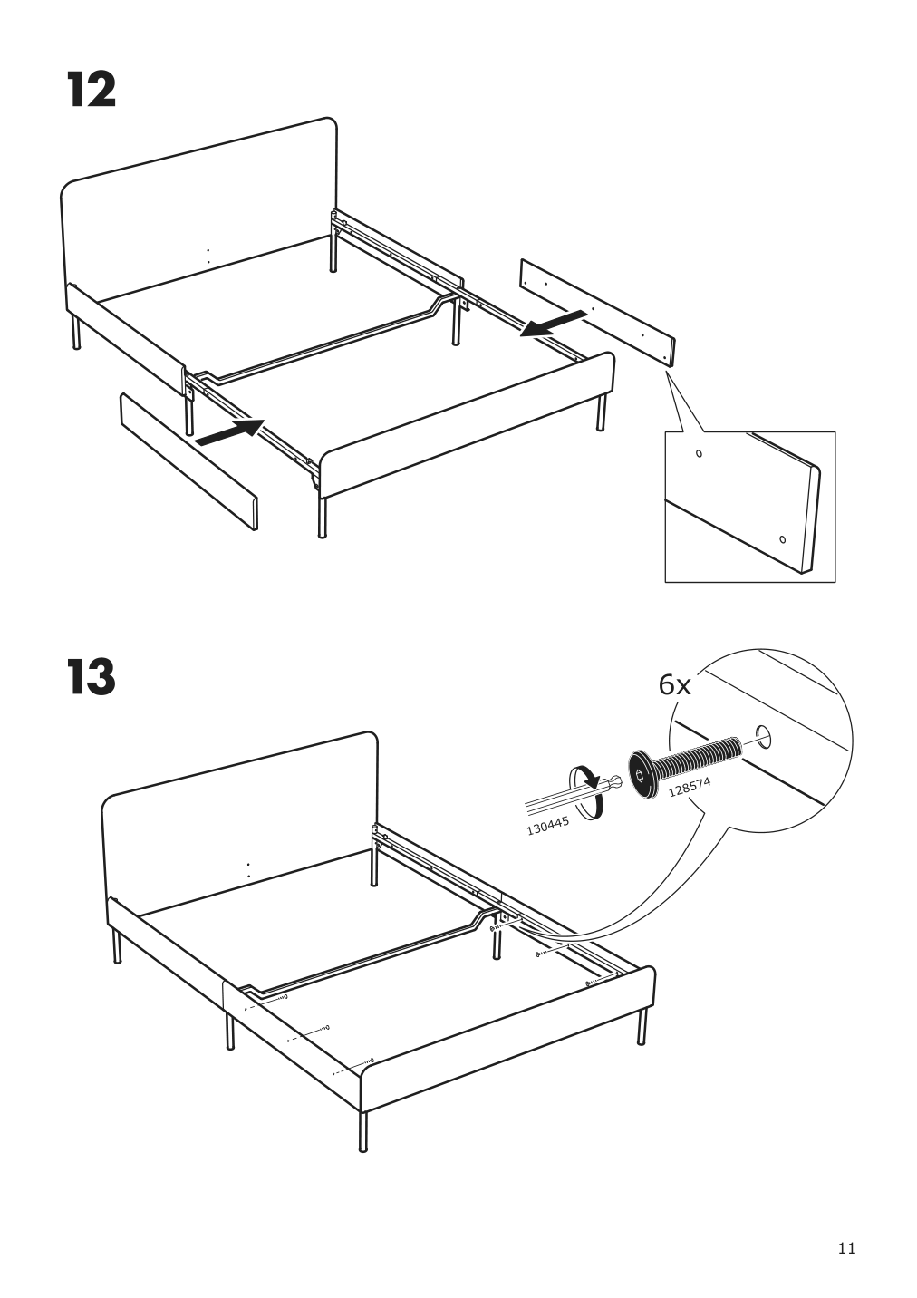 Assembly instructions for IKEA Slattum upholstered bed frame vissle dark gray | Page 11 - IKEA SLATTUM upholstered bed frame 405.712.48