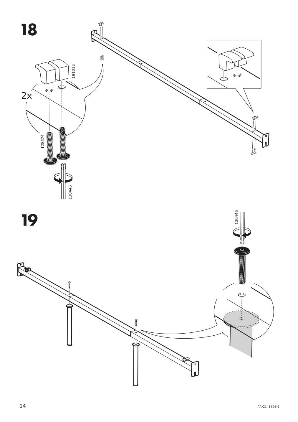 Assembly instructions for IKEA Slattum upholstered bed frame vissle dark gray | Page 14 - IKEA SLATTUM upholstered bed frame 405.712.48