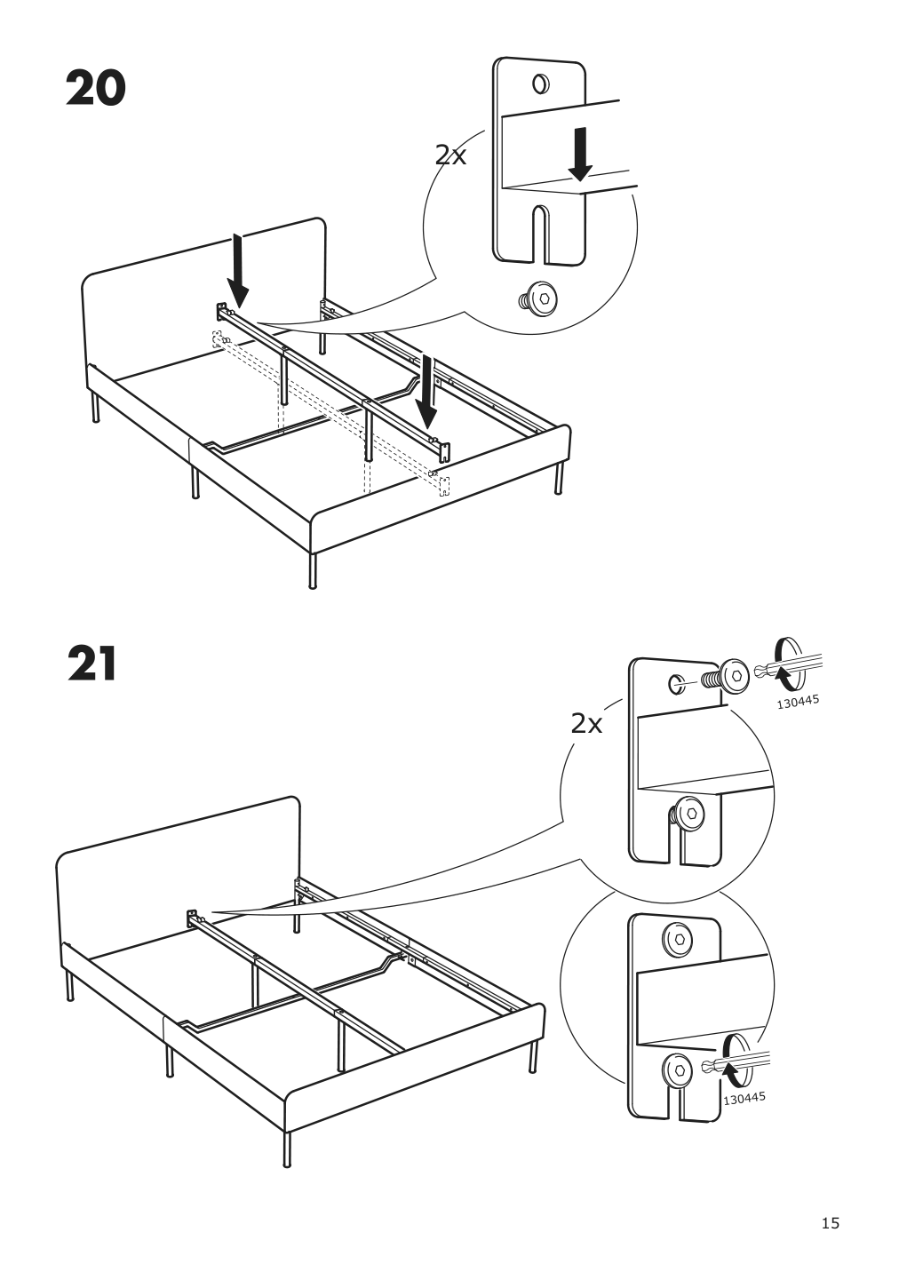 Assembly instructions for IKEA Slattum upholstered bed frame vissle dark gray | Page 15 - IKEA SLATTUM upholstered bed frame 405.712.48