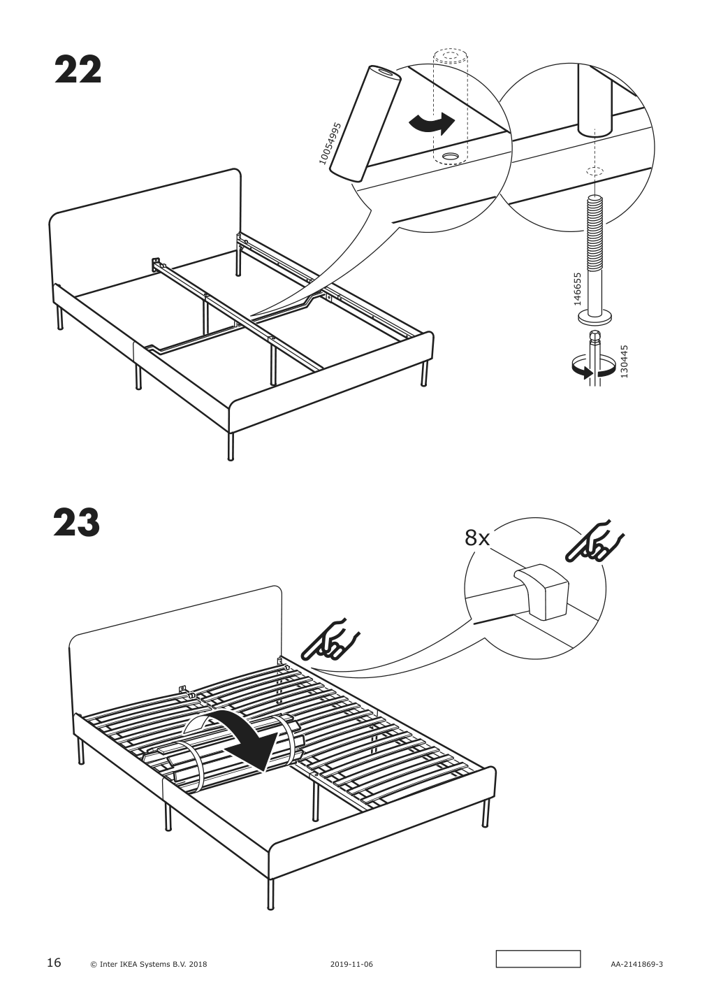 Assembly instructions for IKEA Slattum upholstered bed frame vissle dark gray | Page 16 - IKEA SLATTUM upholstered bed frame 405.712.48