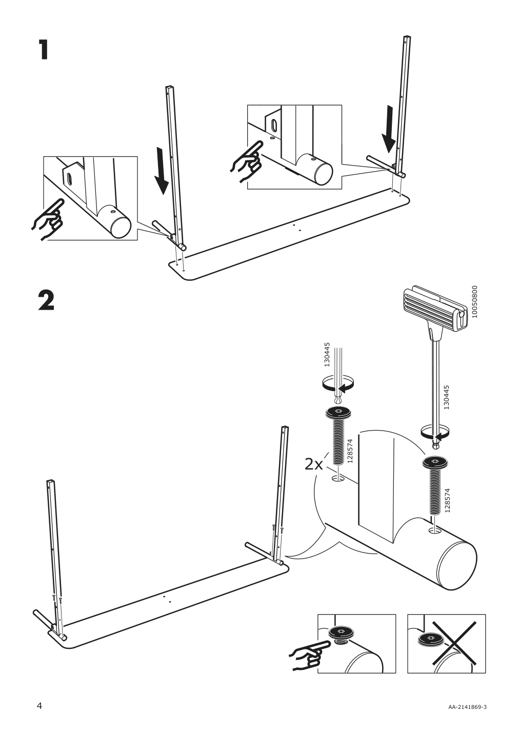 Assembly instructions for IKEA Slattum upholstered bed frame vissle dark gray | Page 4 - IKEA SLATTUM upholstered bed frame 405.712.48