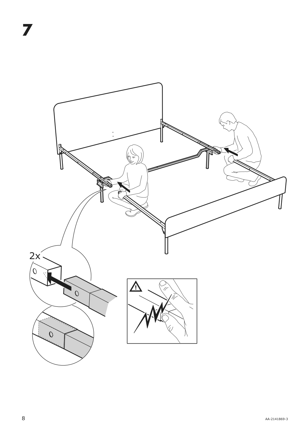 Assembly instructions for IKEA Slattum upholstered bed frame vissle dark gray | Page 8 - IKEA SLATTUM upholstered bed frame 405.712.48