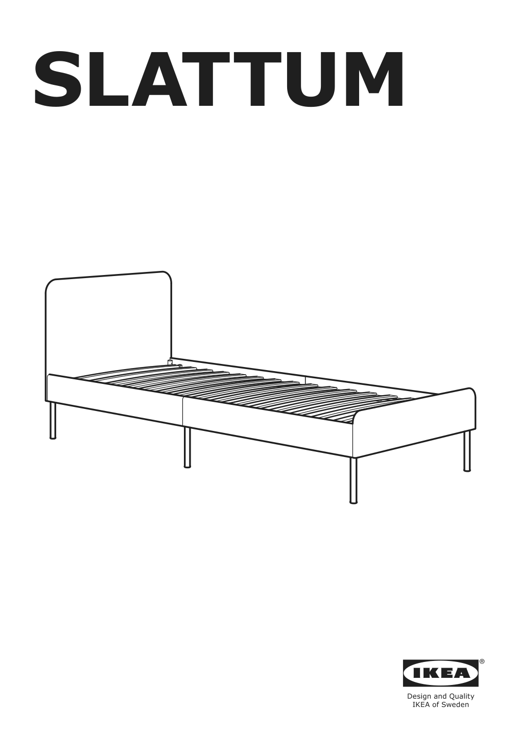 Assembly instructions for IKEA Slattum upholstered bed frame vissle dark gray | Page 1 - IKEA SLATTUM upholstered bed frame 805.712.51