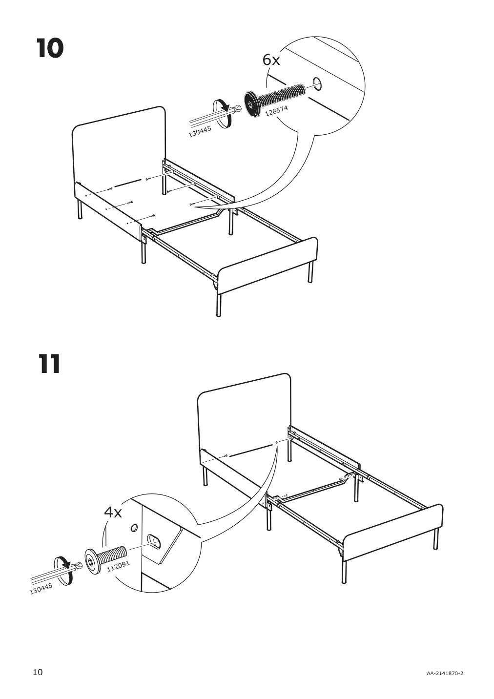 Assembly instructions for IKEA Slattum upholstered bed frame vissle dark gray | Page 10 - IKEA SLATTUM upholstered bed frame 805.712.51