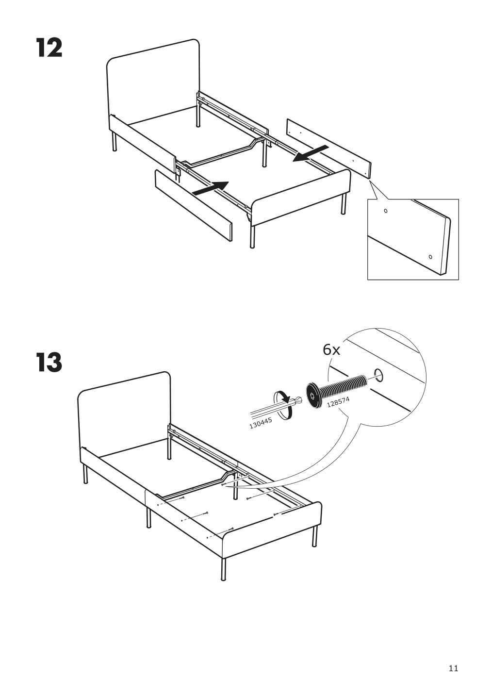 Assembly instructions for IKEA Slattum upholstered bed frame vissle dark gray | Page 11 - IKEA SLATTUM upholstered bed frame 805.712.51