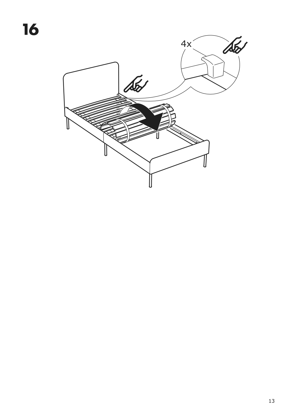 Assembly instructions for IKEA Slattum upholstered bed frame vissle dark gray | Page 13 - IKEA SLATTUM upholstered bed frame 805.712.51