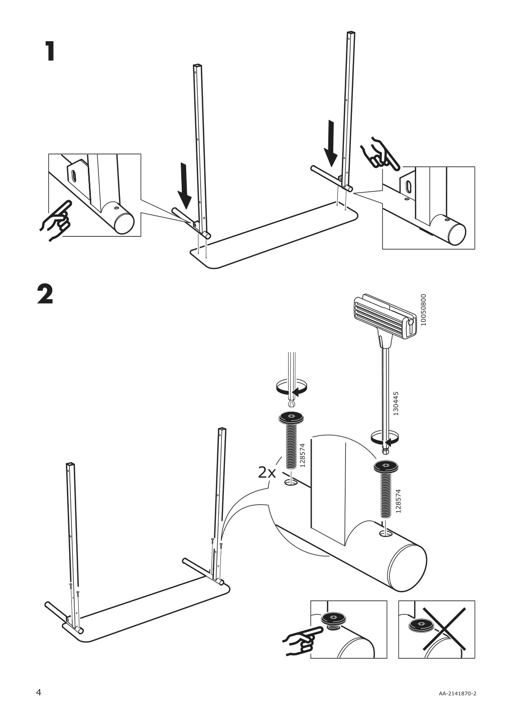 Assembly instructions for IKEA Slattum upholstered bed frame vissle dark gray | Page 4 - IKEA SLATTUM upholstered bed frame 805.712.51