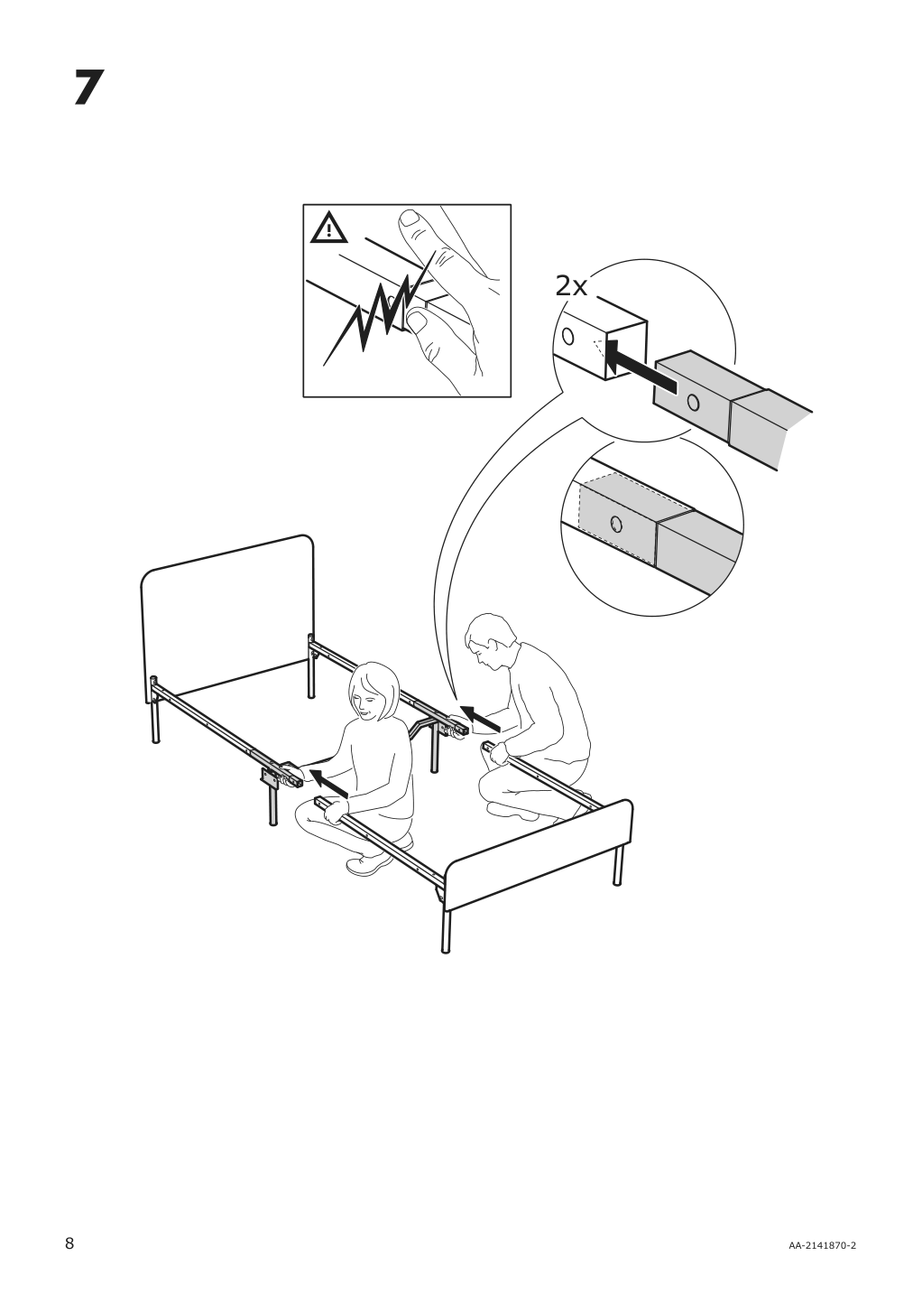 Assembly instructions for IKEA Slattum upholstered bed frame vissle dark gray | Page 8 - IKEA SLATTUM upholstered bed frame 805.712.51