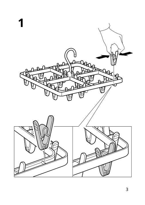 Assembly instructions for IKEA Slibb hang dryer 24 clothespins green | Page 3 - IKEA SLIBB hang dryer 24 clothespins 705.677.25